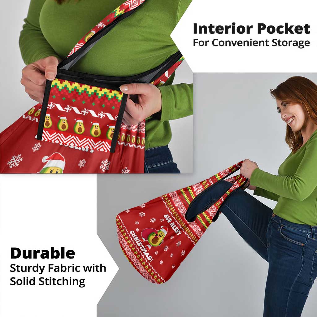 Avo Merry Christmas Grocery Bag Xmas Holiday Patterns - Wonder Print Shop