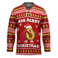 Avo Merry Christmas Hockey Jersey Xmas Holiday Patterns - Wonder Print Shop