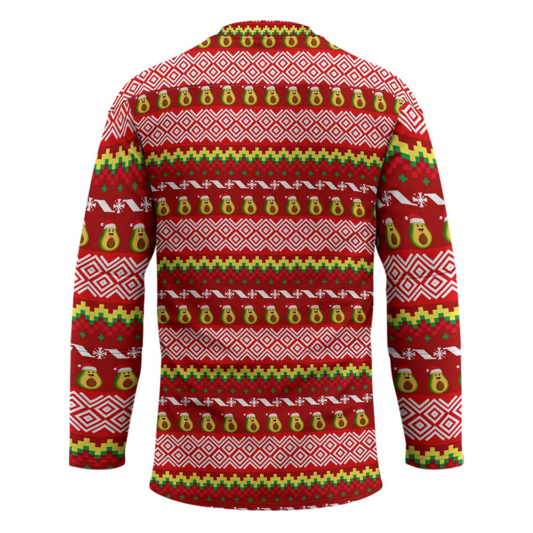 Avo Merry Christmas Hockey Jersey Xmas Holiday Patterns - Wonder Print Shop