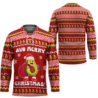 Avo Merry Christmas Hockey Jersey Xmas Holiday Patterns - Wonder Print Shop