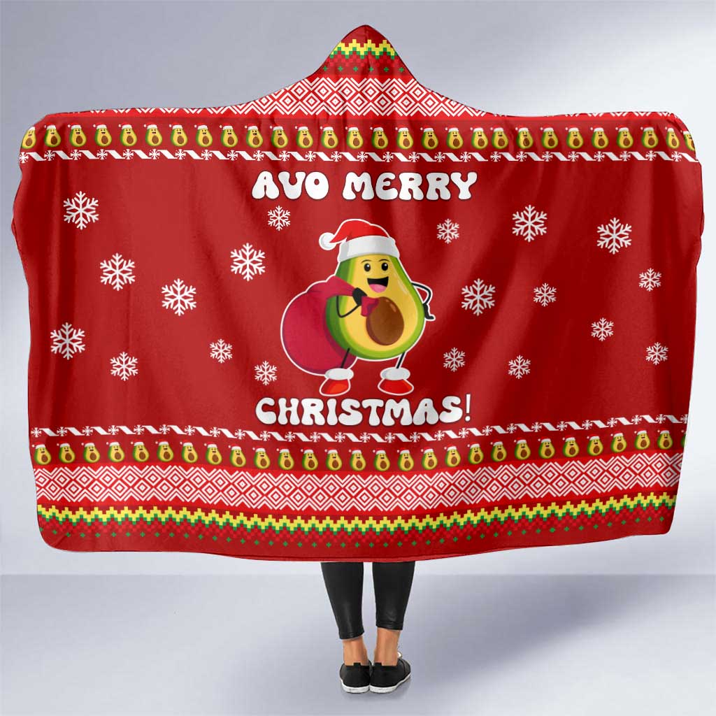 Avo Merry Christmas Hooded Blanket Xmas Holiday Patterns - Wonder Print Shop