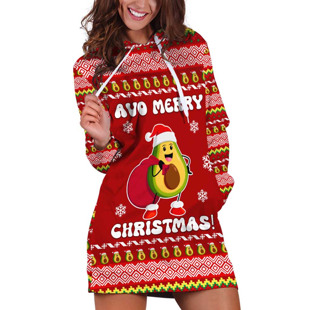 Avo Merry Christmas Hoodie Dress Xmas Holiday Patterns - Wonder Print Shop