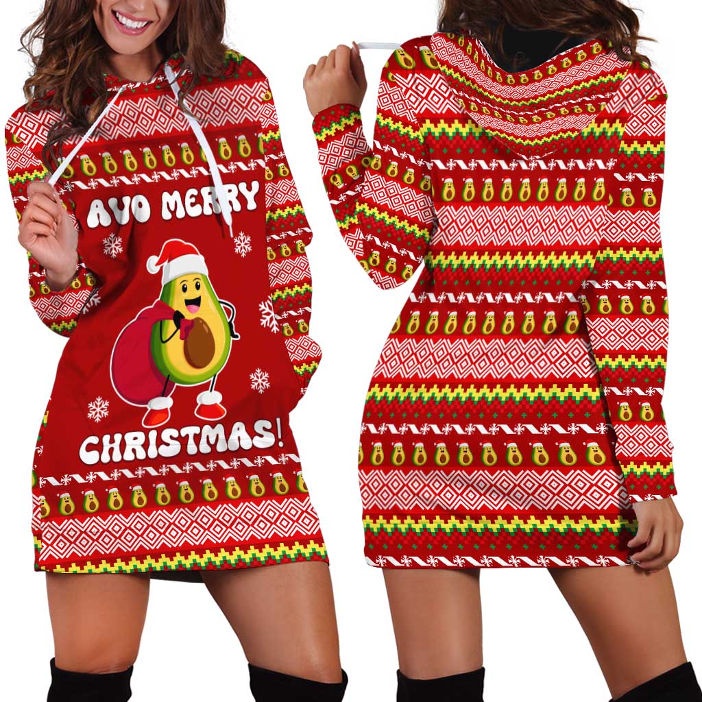 Avo Merry Christmas Hoodie Dress Xmas Holiday Patterns - Wonder Print Shop