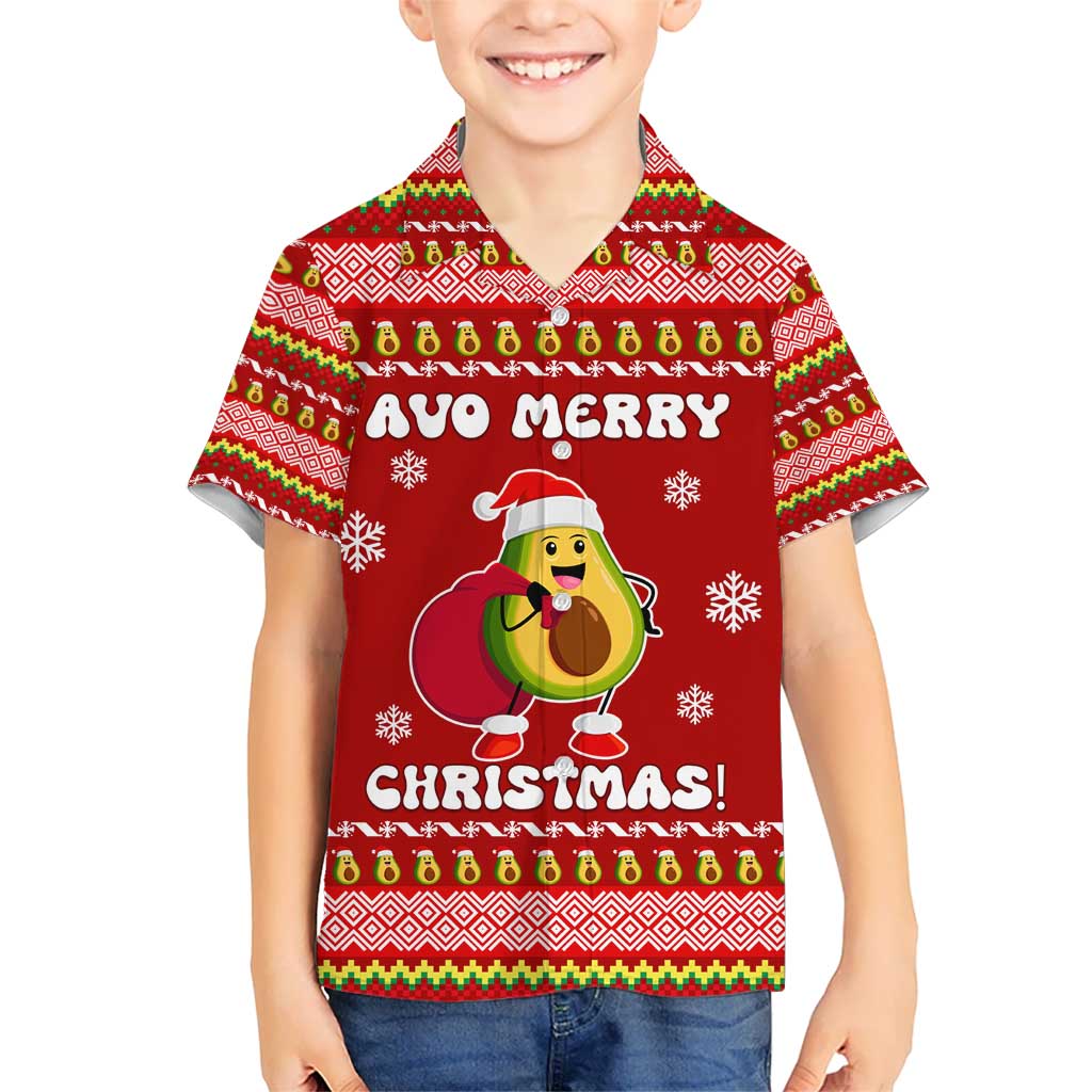 Avo Merry Christmas Kid Hawaiian Shirt Xmas Holiday Patterns - Wonder Print Shop