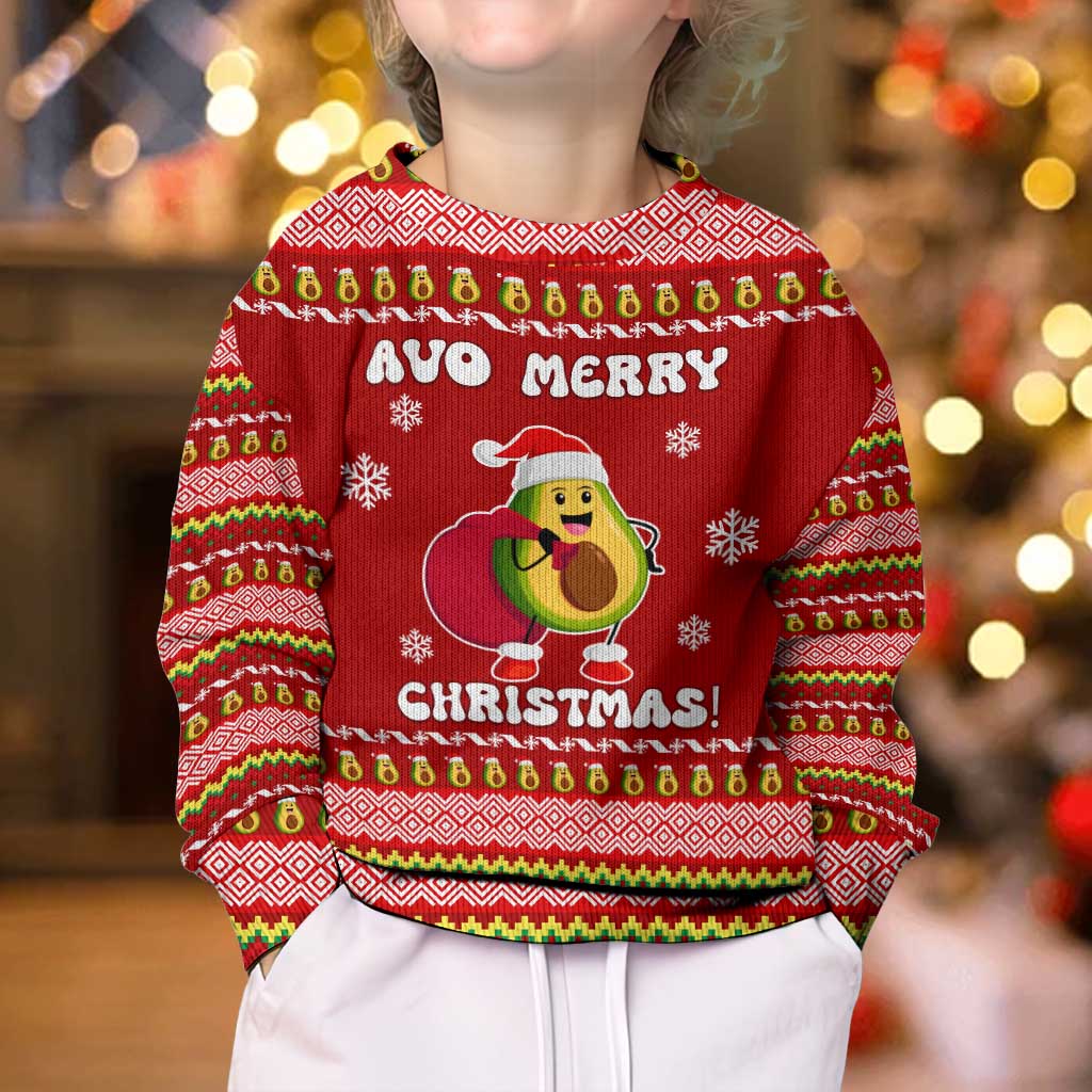 Avo Merry Christmas Kid Ugly Christmas Sweater Xmas Holiday Patterns - Wonder Print Shop