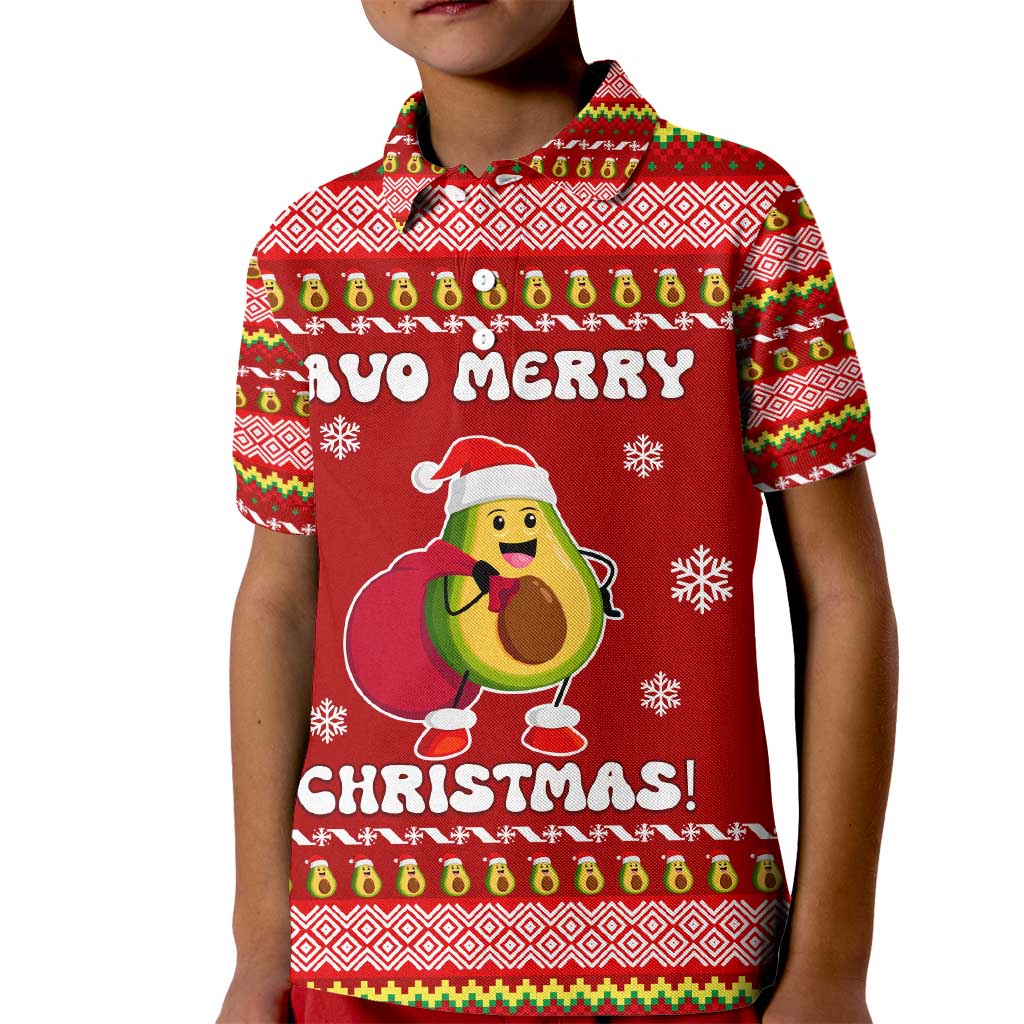 Avo Merry Christmas Kid Polo Shirt Xmas Holiday Patterns - Wonder Print Shop