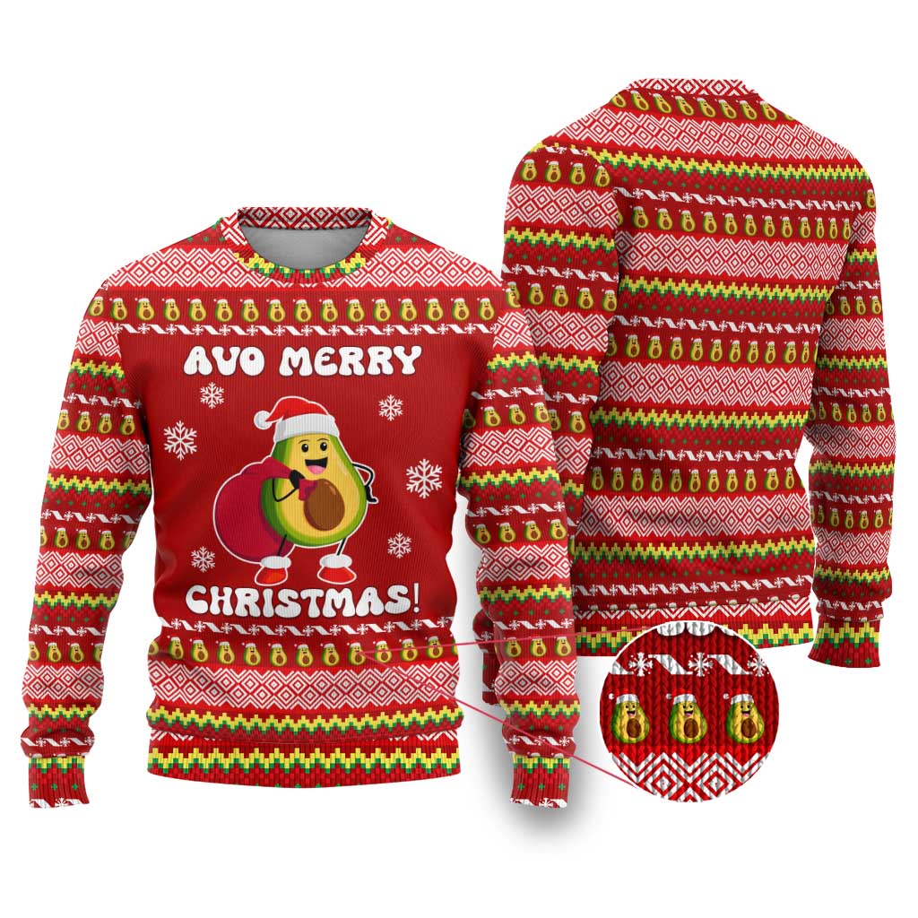Avo Merry Christmas Ugly Christmas Sweater Xmas Holiday Patterns - Wonder Print Shop