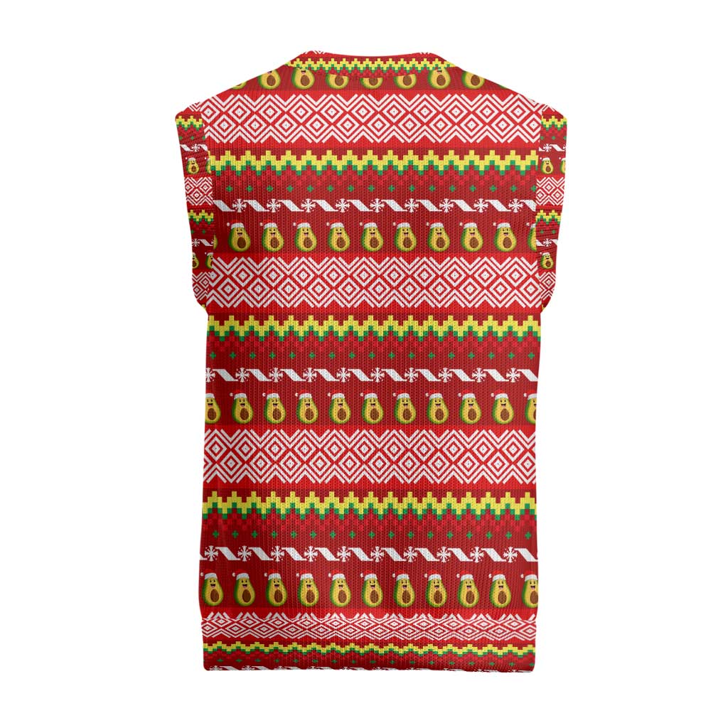 Avo Merry Christmas Knitted V-Neck Vest Xmas Holiday Patterns - Wonder Print Shop