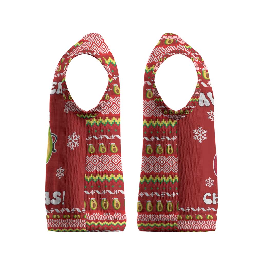 Avo Merry Christmas Knitted V-Neck Vest Xmas Holiday Patterns - Wonder Print Shop