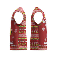 Avo Merry Christmas Knitted V-Neck Vest Xmas Holiday Patterns - Wonder Print Shop