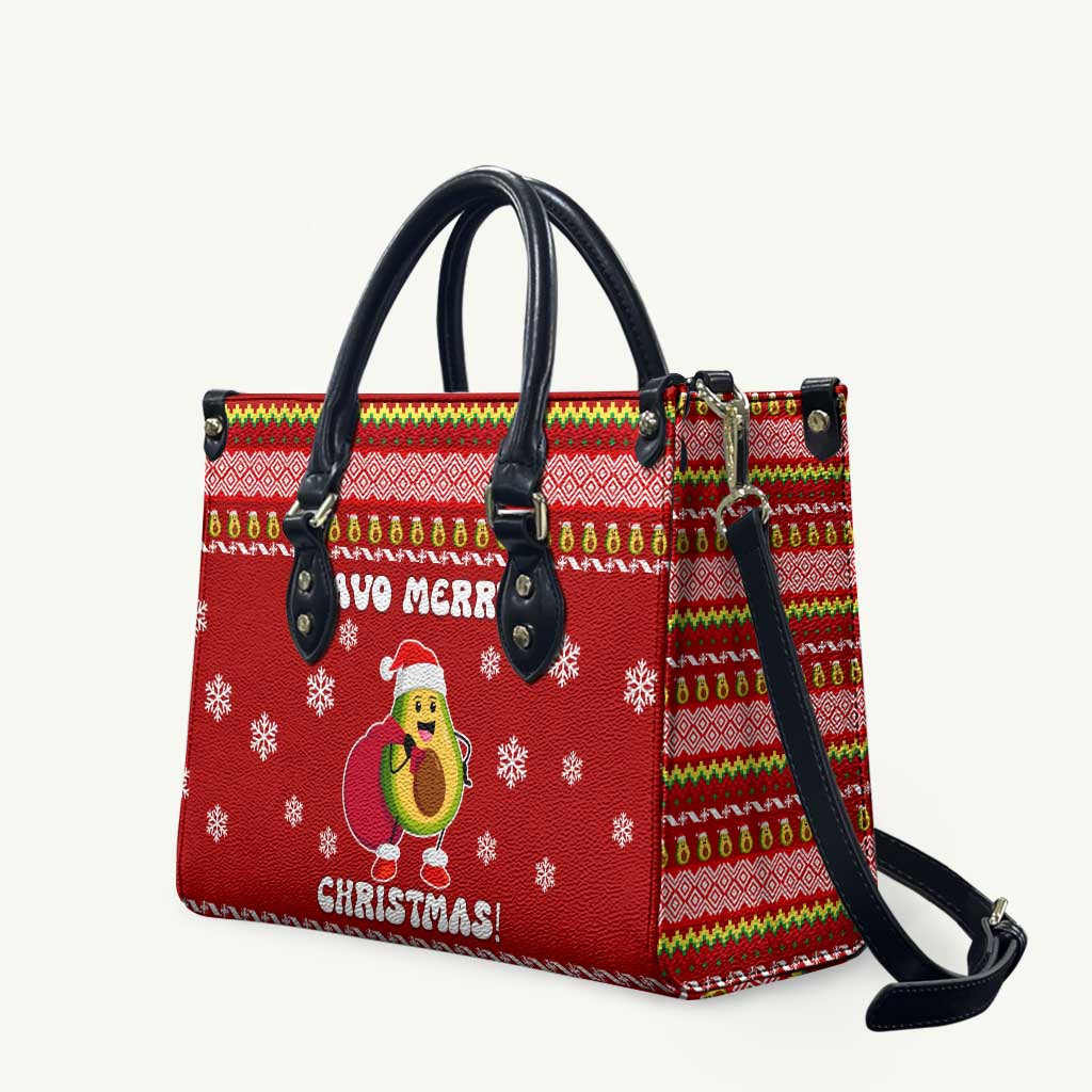 Avo Merry Christmas Leather Bag Xmas Holiday Patterns - Wonder Print Shop