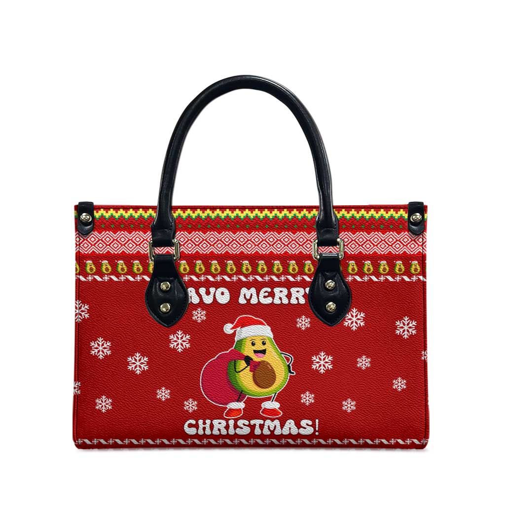 Avo Merry Christmas Leather Bag Xmas Holiday Patterns - Wonder Print Shop