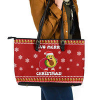 Avo Merry Christmas Leather Tote Bag Xmas Holiday Patterns - Wonder Print Shop