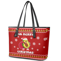 Avo Merry Christmas Leather Tote Bag Xmas Holiday Patterns - Wonder Print Shop