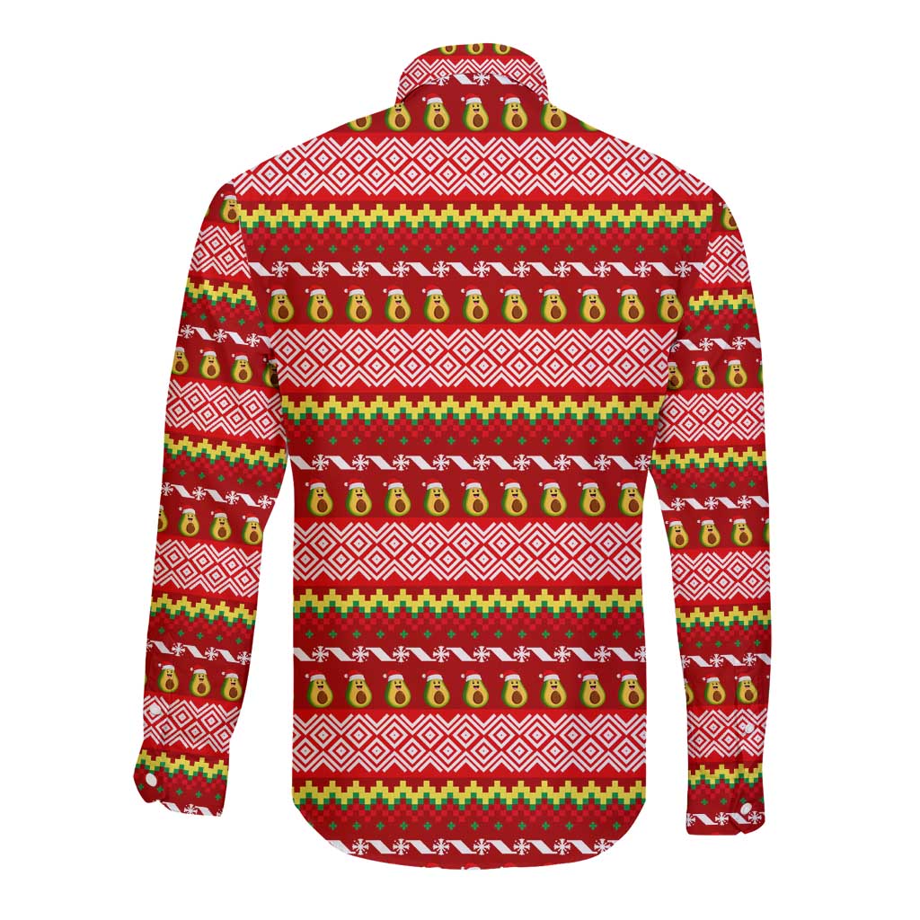 Avo Merry Christmas Long Sleeve Button Shirt Xmas Holiday Patterns - Wonder Print Shop