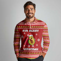 Avo Merry Christmas Long Sleeve Polo Shirt Xmas Holiday Patterns - Wonder Print Shop