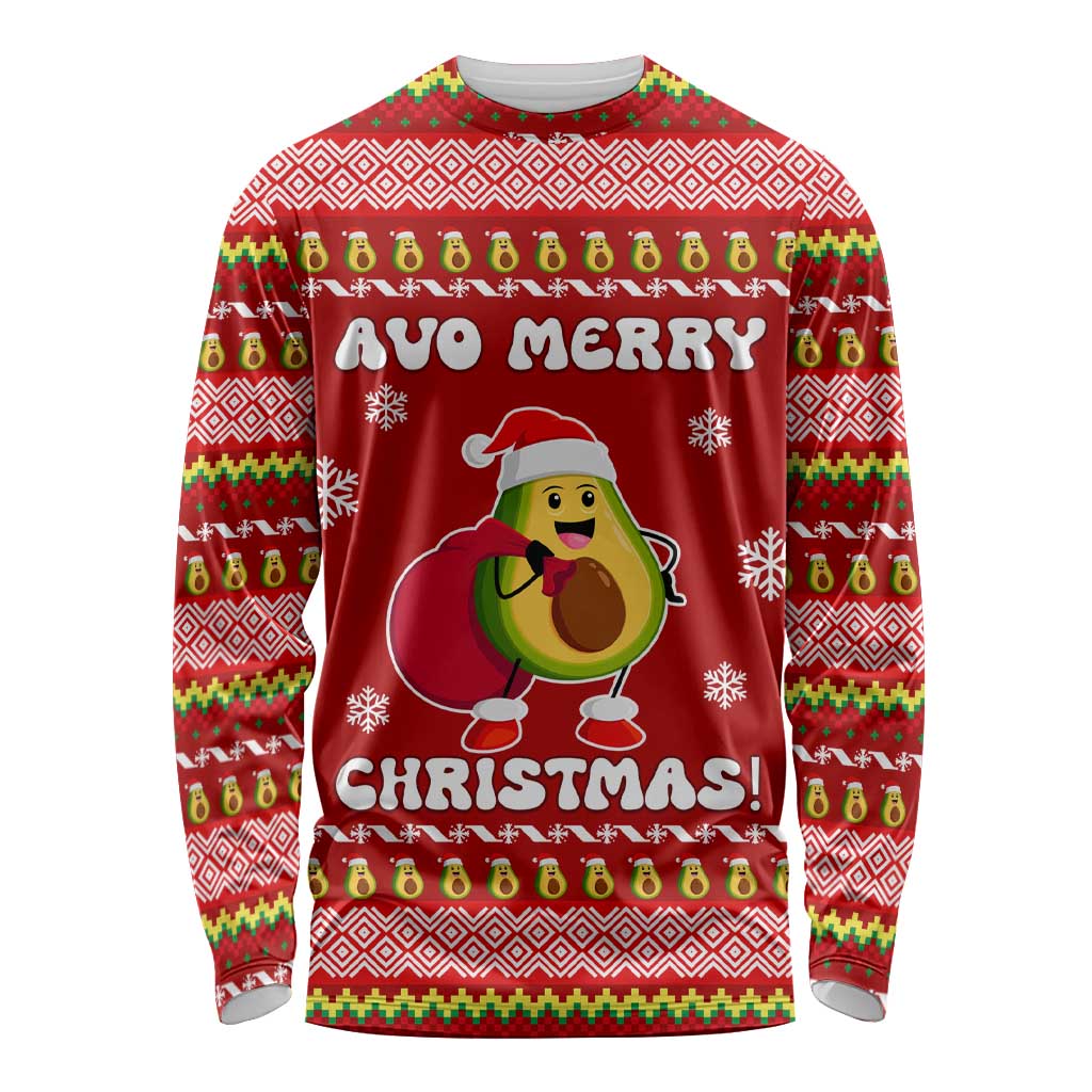 Avo Merry Christmas Long Sleeve Shirt Xmas Holiday Patterns - Wonder Print Shop