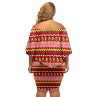 Avo Merry Christmas Off Shoulder Short Dress Xmas Holiday Patterns - Wonder Print Shop