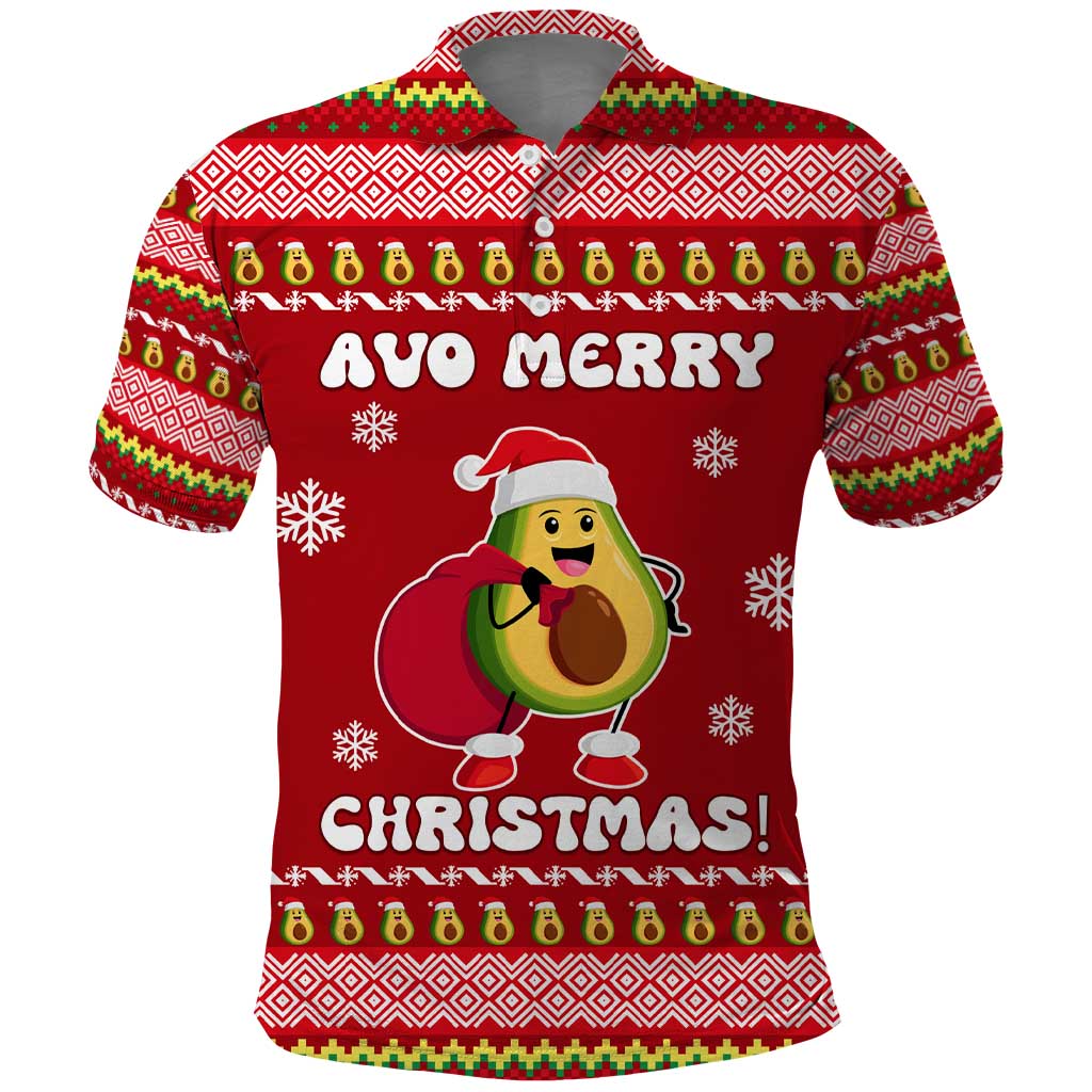 Avo Merry Christmas Polo Shirt Xmas Holiday Patterns - Wonder Print Shop