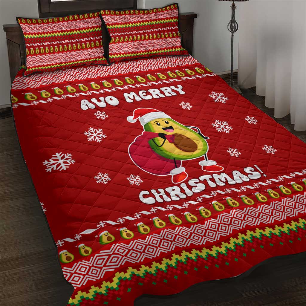 Avo Merry Christmas Quilt Bed Set Xmas Holiday Patterns - Wonder Print Shop
