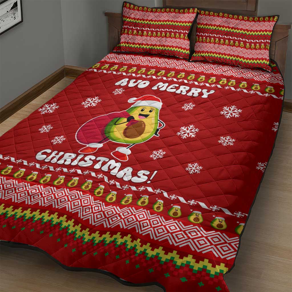 Avo Merry Christmas Quilt Bed Set Xmas Holiday Patterns - Wonder Print Shop