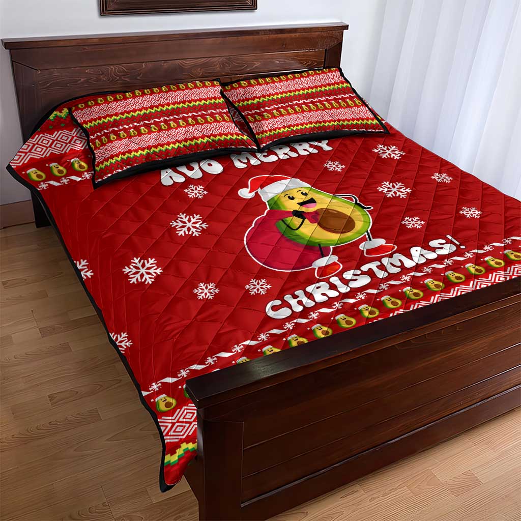 Avo Merry Christmas Quilt Bed Set Xmas Holiday Patterns - Wonder Print Shop