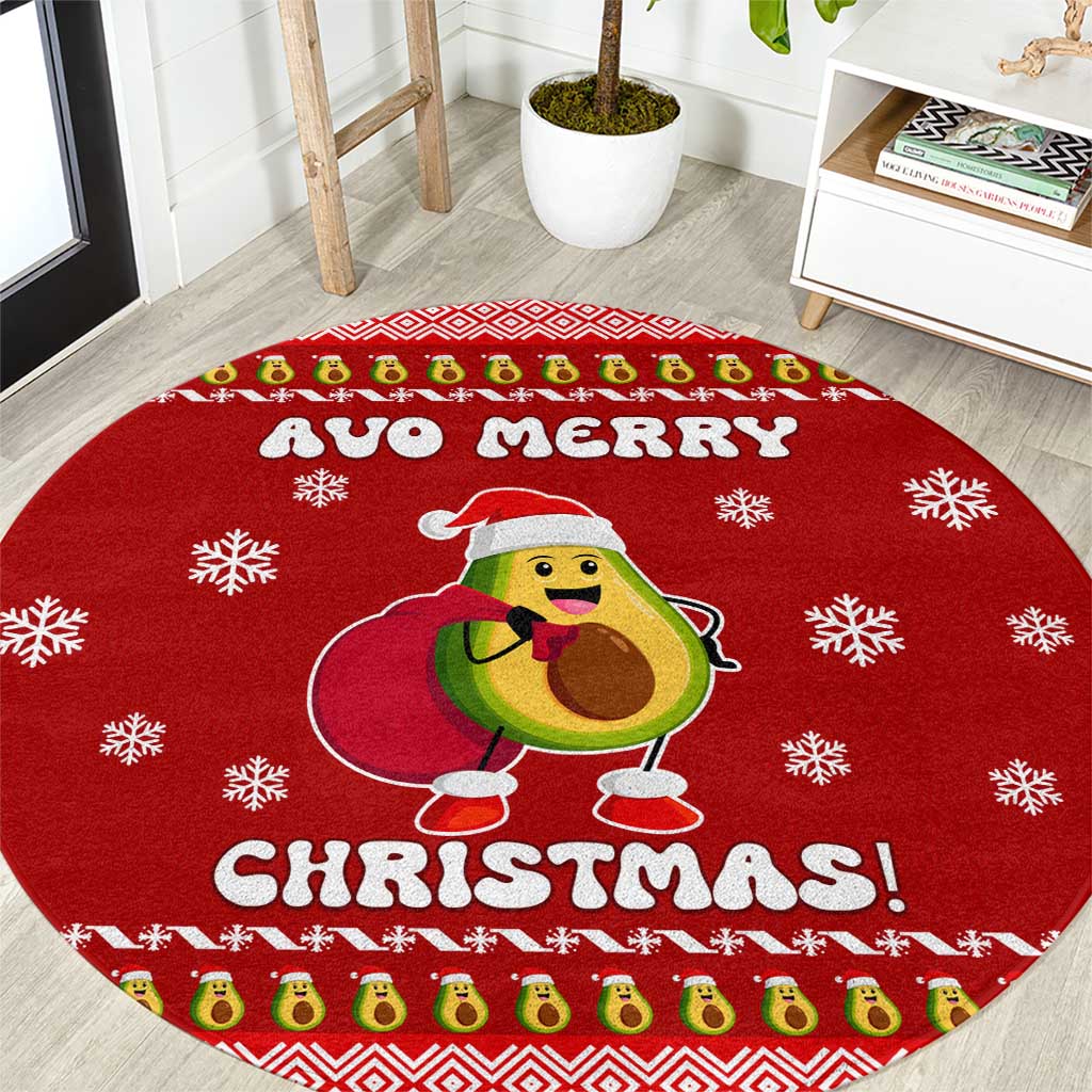 Avo Merry Christmas Round Carpet Xmas Holiday Patterns - Wonder Print Shop