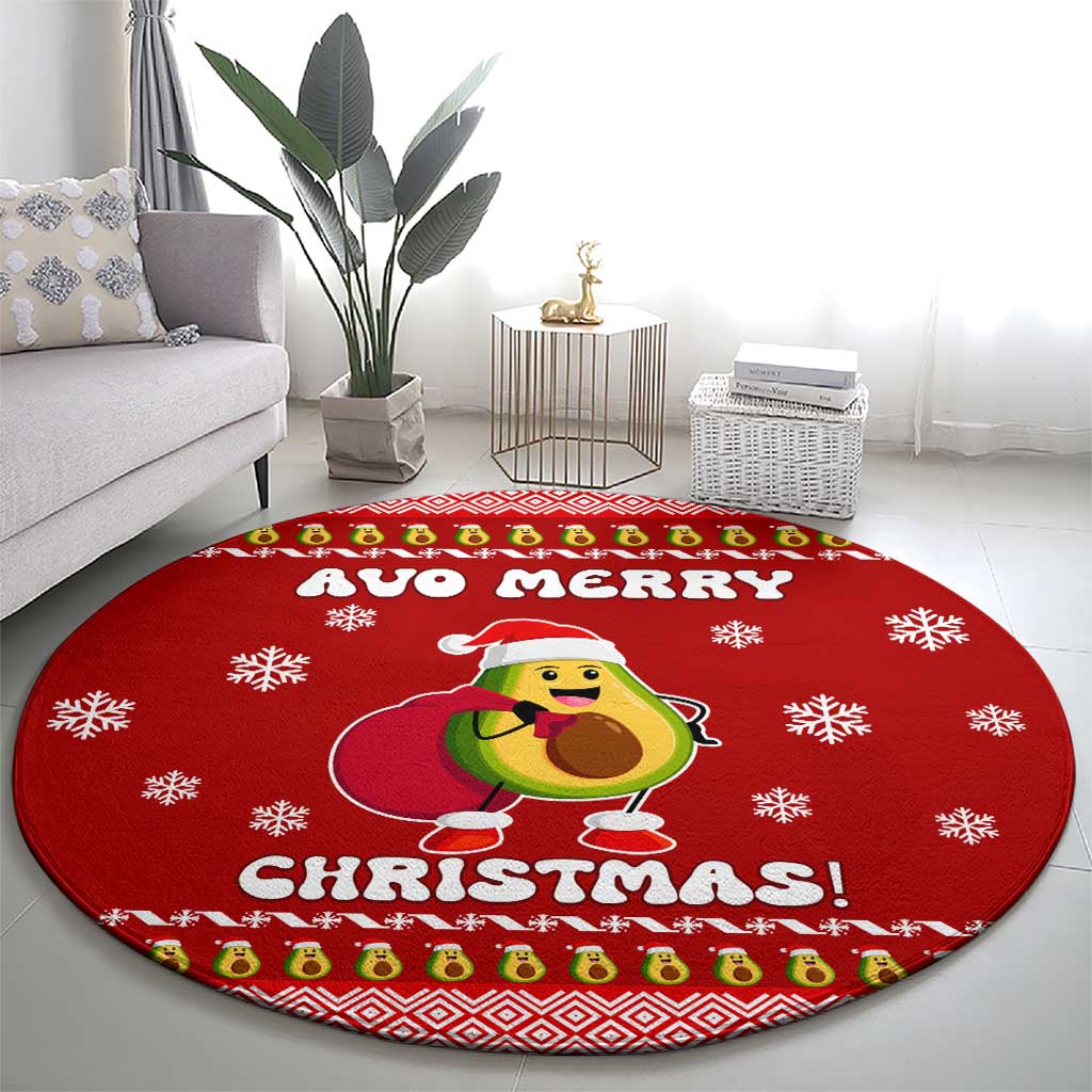 Avo Merry Christmas Round Carpet Xmas Holiday Patterns - Wonder Print Shop