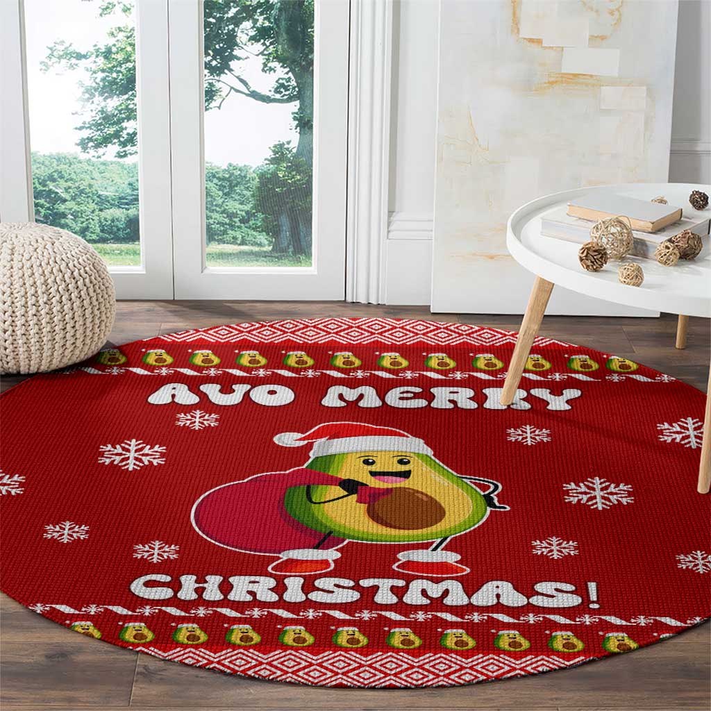 Avo Merry Christmas Round Carpet Xmas Holiday Patterns - Wonder Print Shop