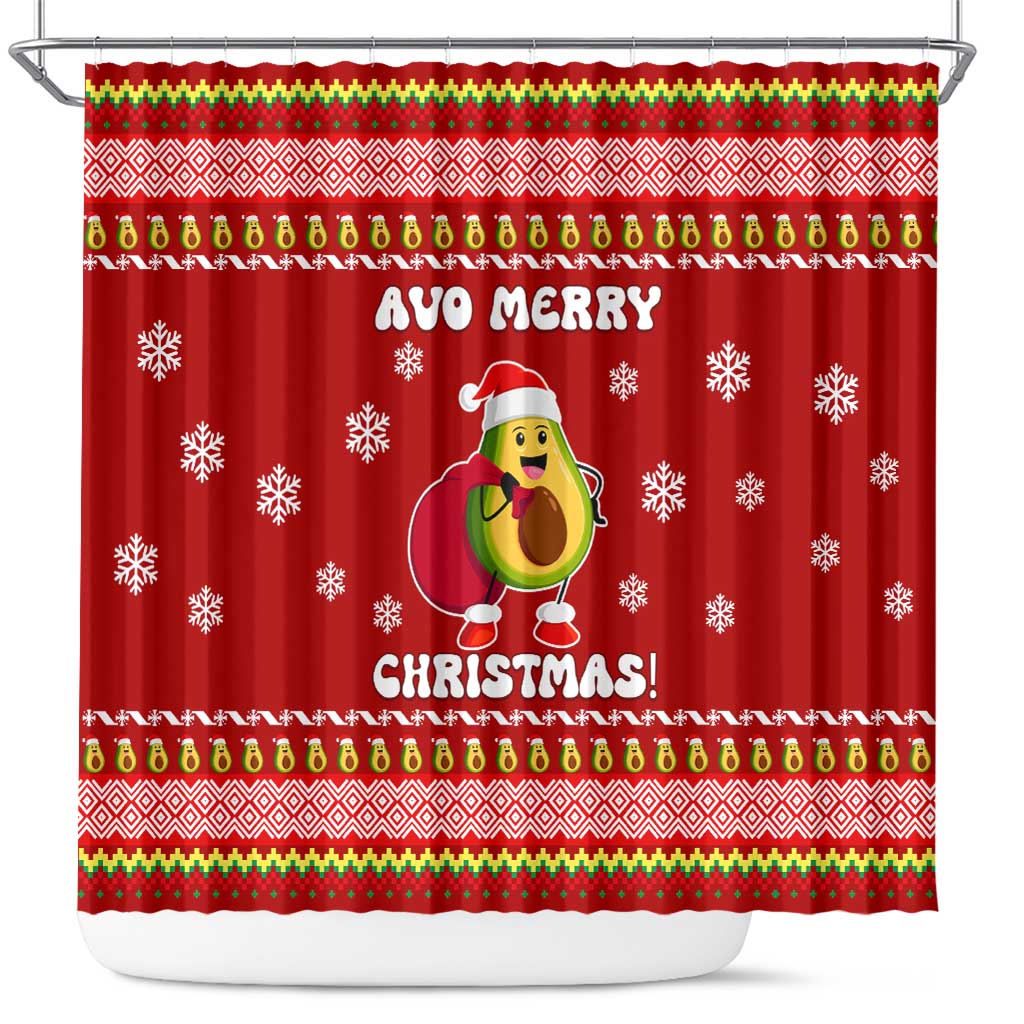 Avo Merry Christmas Shower Curtain Xmas Holiday Patterns - Wonder Print Shop