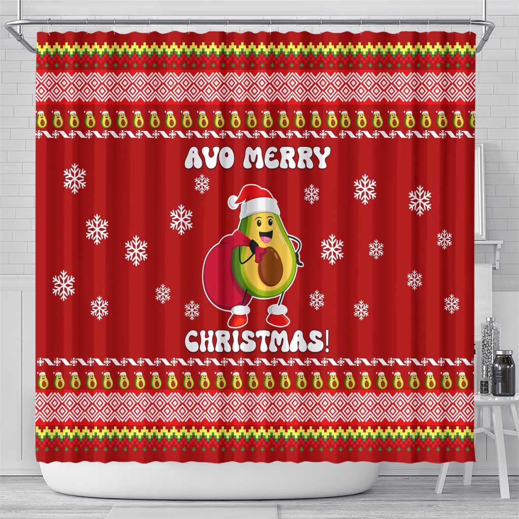 Avo Merry Christmas Shower Curtain Xmas Holiday Patterns - Wonder Print Shop