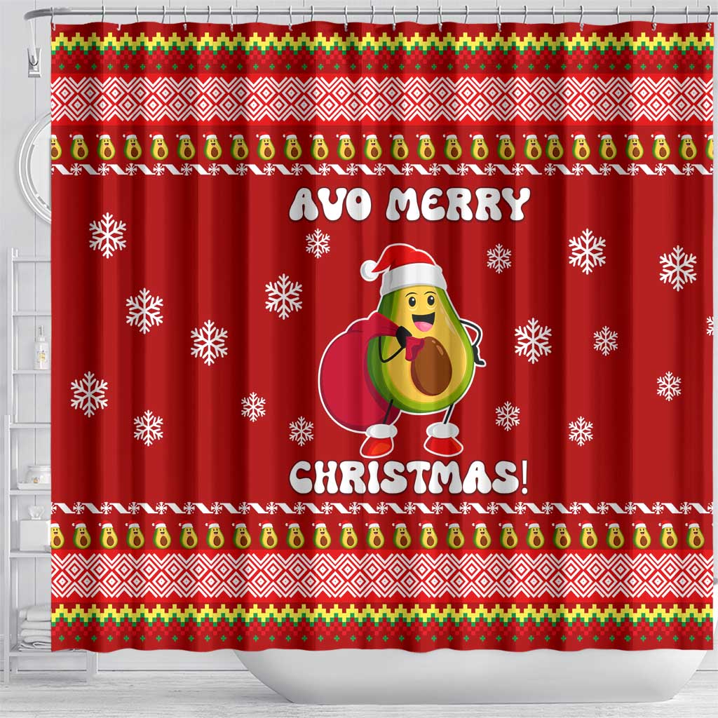 Avo Merry Christmas Shower Curtain Xmas Holiday Patterns - Wonder Print Shop