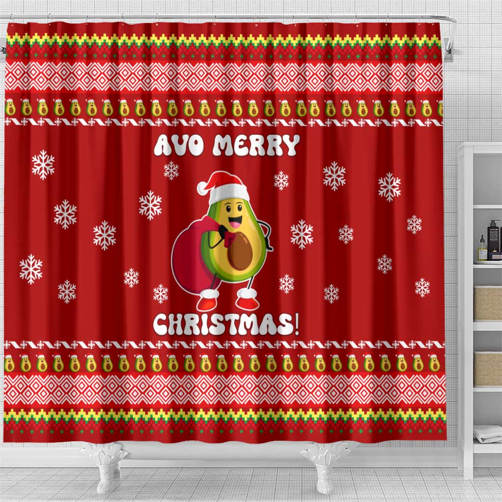 Avo Merry Christmas Shower Curtain Xmas Holiday Patterns - Wonder Print Shop