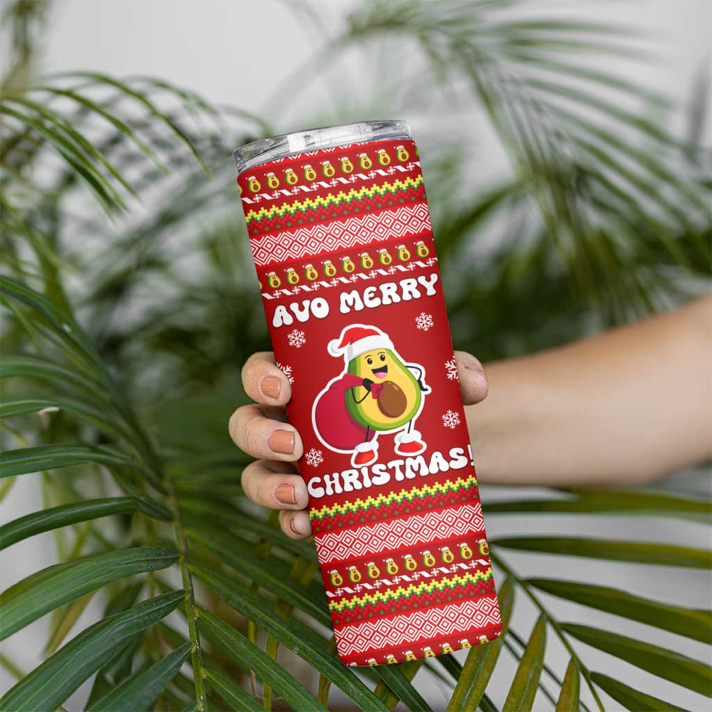 Avo Merry Christmas Skinny Tumbler Xmas Holiday Patterns - Wonder Print Shop