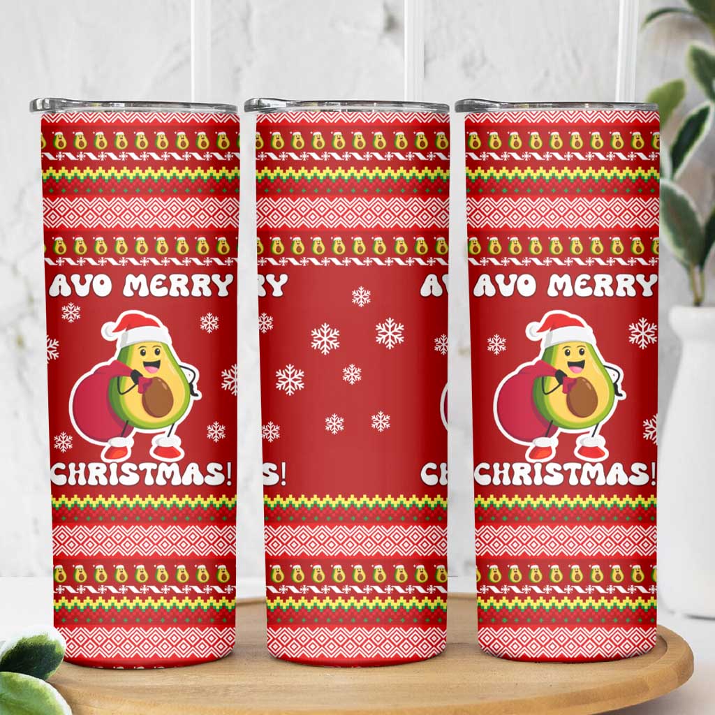 Avo Merry Christmas Skinny Tumbler Xmas Holiday Patterns - Wonder Print Shop