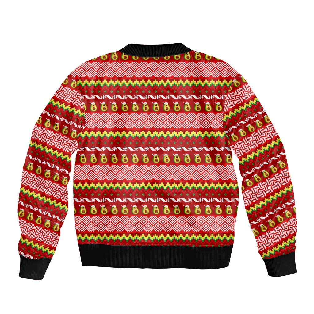 Avo Merry Christmas Sleeve Zip Bomber Jacket Xmas Holiday Patterns - Wonder Print Shop