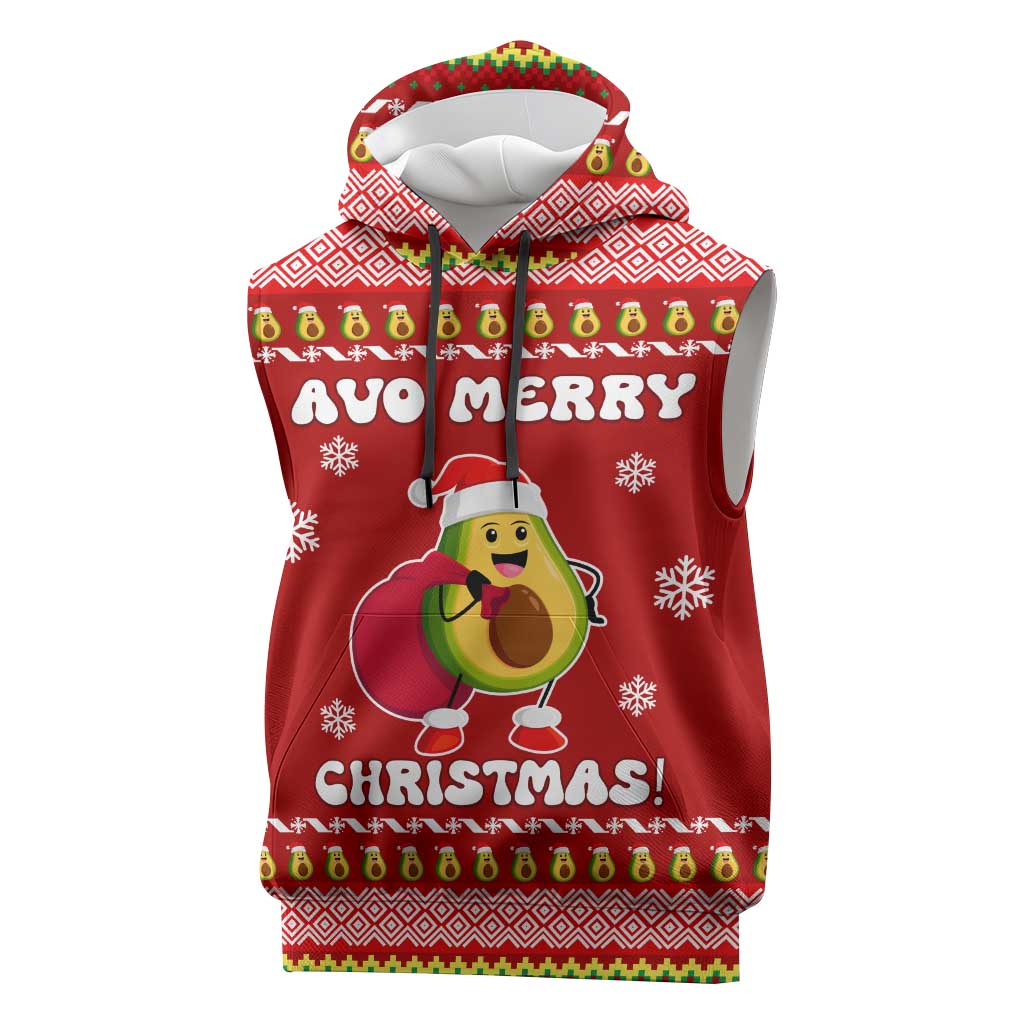 Avo Merry Christmas Sleeveless Hoodie Xmas Holiday Patterns - Wonder Print Shop