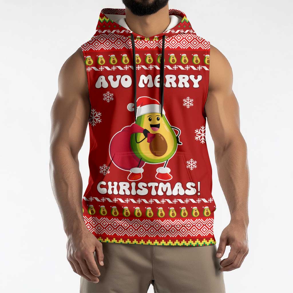 Avo Merry Christmas Sleeveless Hoodie Xmas Holiday Patterns - Wonder Print Shop