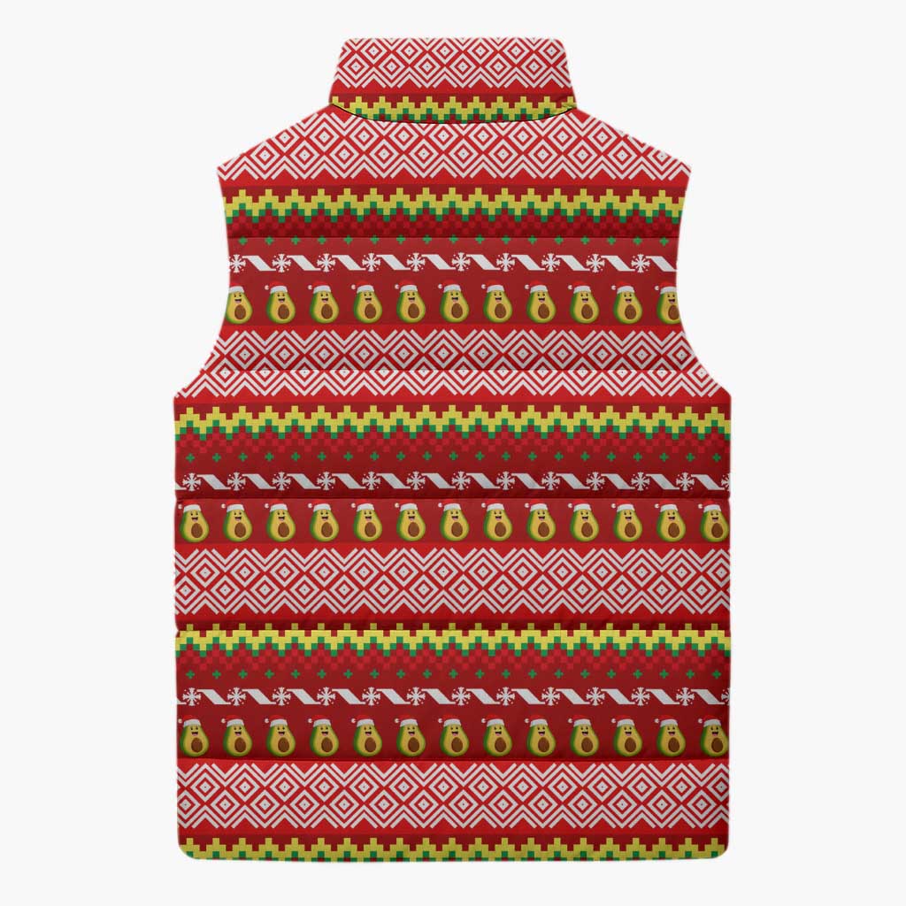 Avo Merry Christmas Sleeveless Puffer Jacket Xmas Holiday Patterns - Wonder Print Shop
