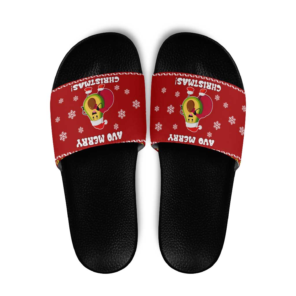 Avo Merry Christmas Slide Sandals Xmas Holiday Patterns - Wonder Print Shop