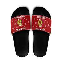 Avo Merry Christmas Slide Sandals Xmas Holiday Patterns - Wonder Print Shop