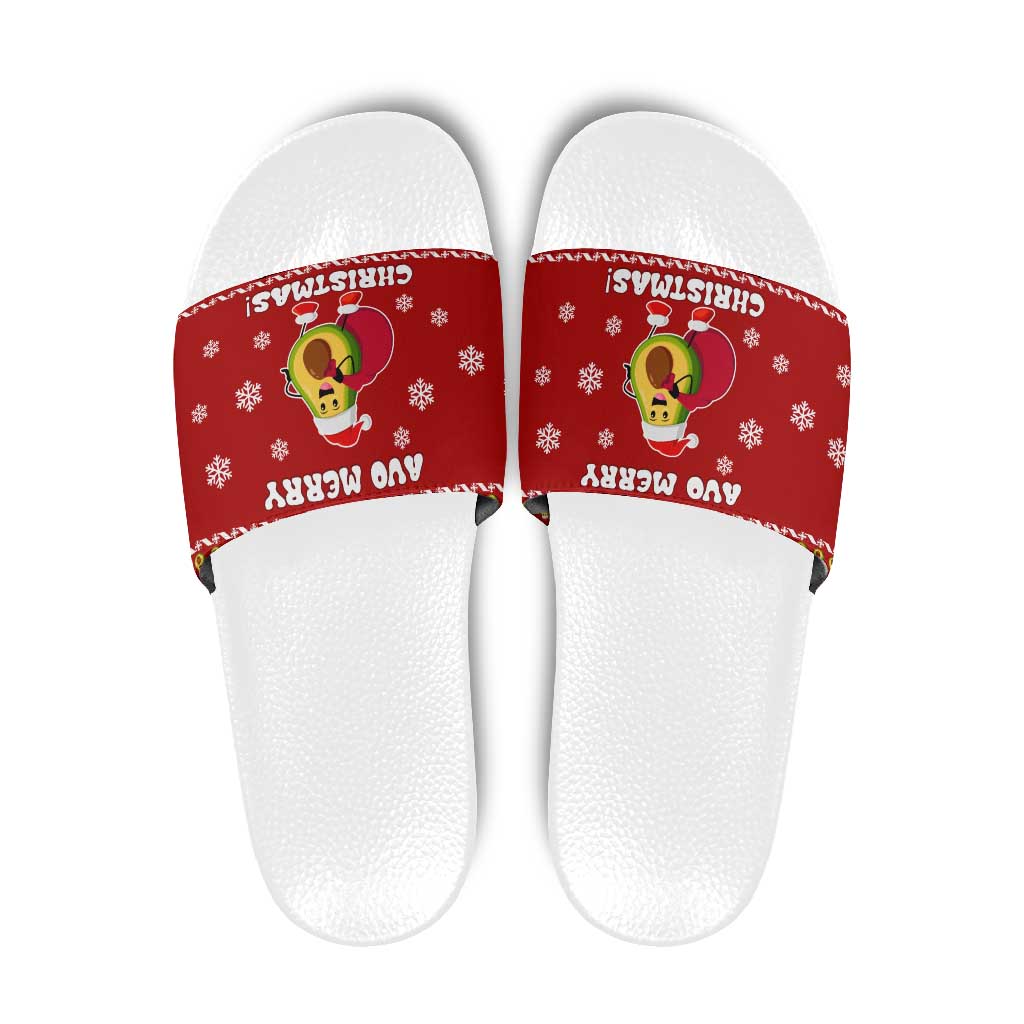 Avo Merry Christmas Slide Sandals Xmas Holiday Patterns - Wonder Print Shop