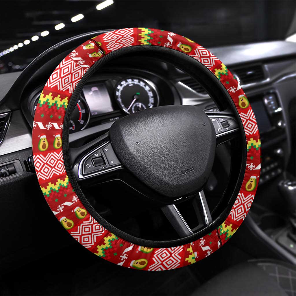 Avo Merry Christmas Steering Wheel Cover Xmas Holiday Patterns - Wonder Print Shop