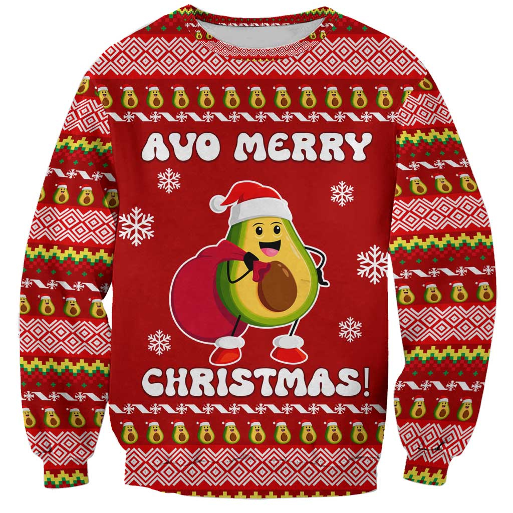 Avo Merry Christmas Sweatshirt Xmas Holiday Patterns - Wonder Print Shop