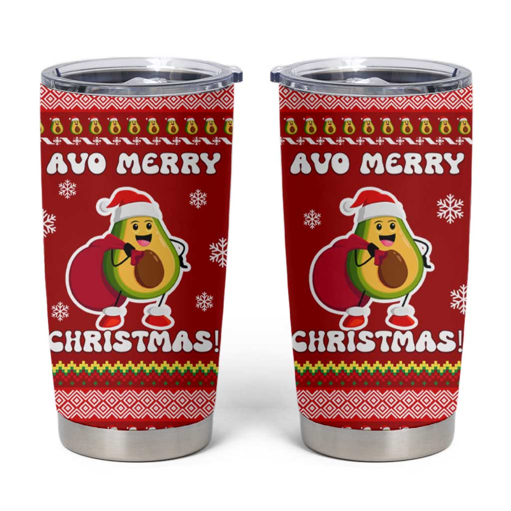 Avo Merry Christmas Tumbler Cup Xmas Holiday Patterns - Wonder Print Shop
