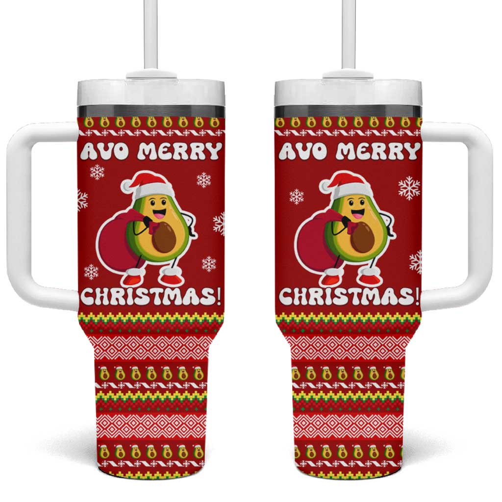 Avo Merry Christmas Tumbler With Handle Xmas Holiday Patterns - Wonder Print Shop