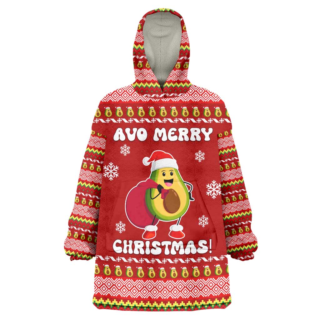 Avo Merry Christmas Wearable Blanket Hoodie Xmas Holiday Patterns - Wonder Print Shop