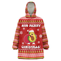 Avo Merry Christmas Wearable Blanket Hoodie Xmas Holiday Patterns - Wonder Print Shop