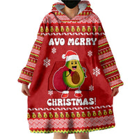 Avo Merry Christmas Wearable Blanket Hoodie Xmas Holiday Patterns - Wonder Print Shop