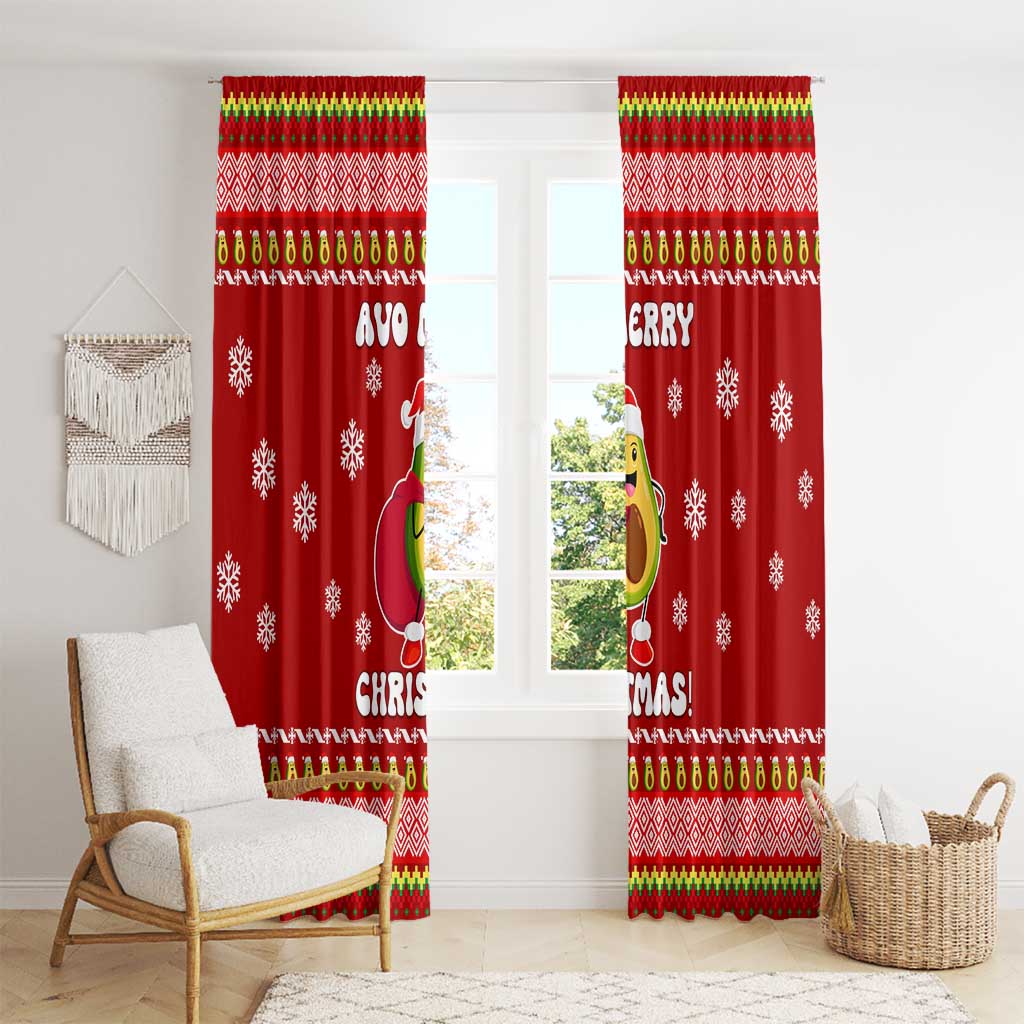 Avo Merry Christmas Window Curtain Xmas Holiday Patterns - Wonder Print Shop